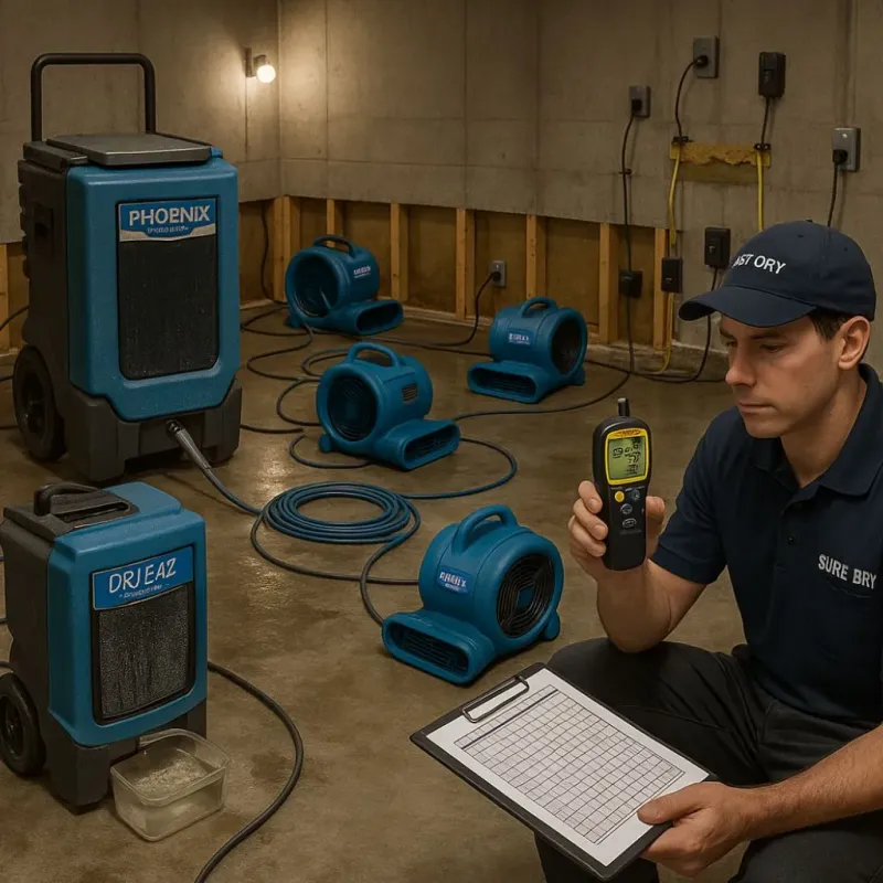 Structural Drying and Dehumidification process in Garnett, KS